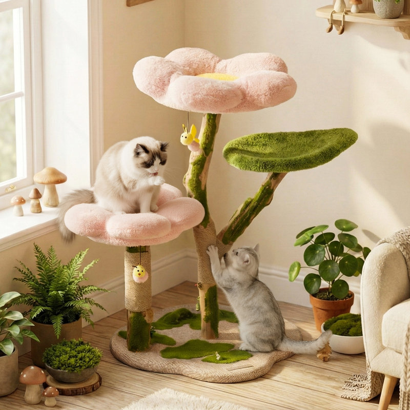 Arbre à chat 35,4 po Green Enchanted Blossom