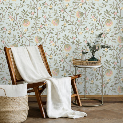 Vintage Botanical Blooms Wallpaper