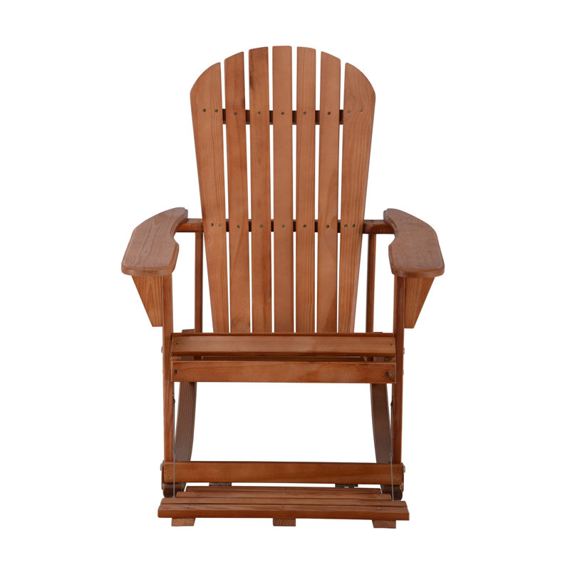 Scottsville Outdoor Adirondack Chair With Table, Walnut