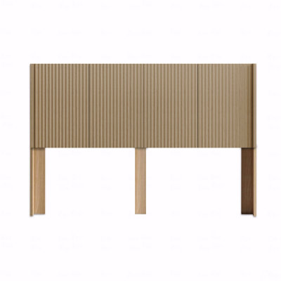 Bois avec tête de lit grand format, structure de bois de 64,4 po de largeur, grand lit avec tête de lit seulement, style campagne moderne avec têtes de lit, panneau cannelé mural, boho à oreilles avec têtes de lit