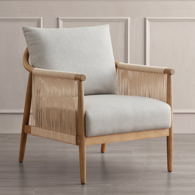 Upholstered Hand-Woven Rope Armchair by Kelly Clarkson Home