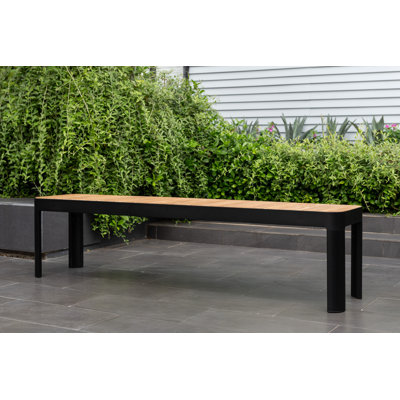 Brix Outdoor Patio 100% FSC Teak Wood Bench - Seats 4 by Latitude Run