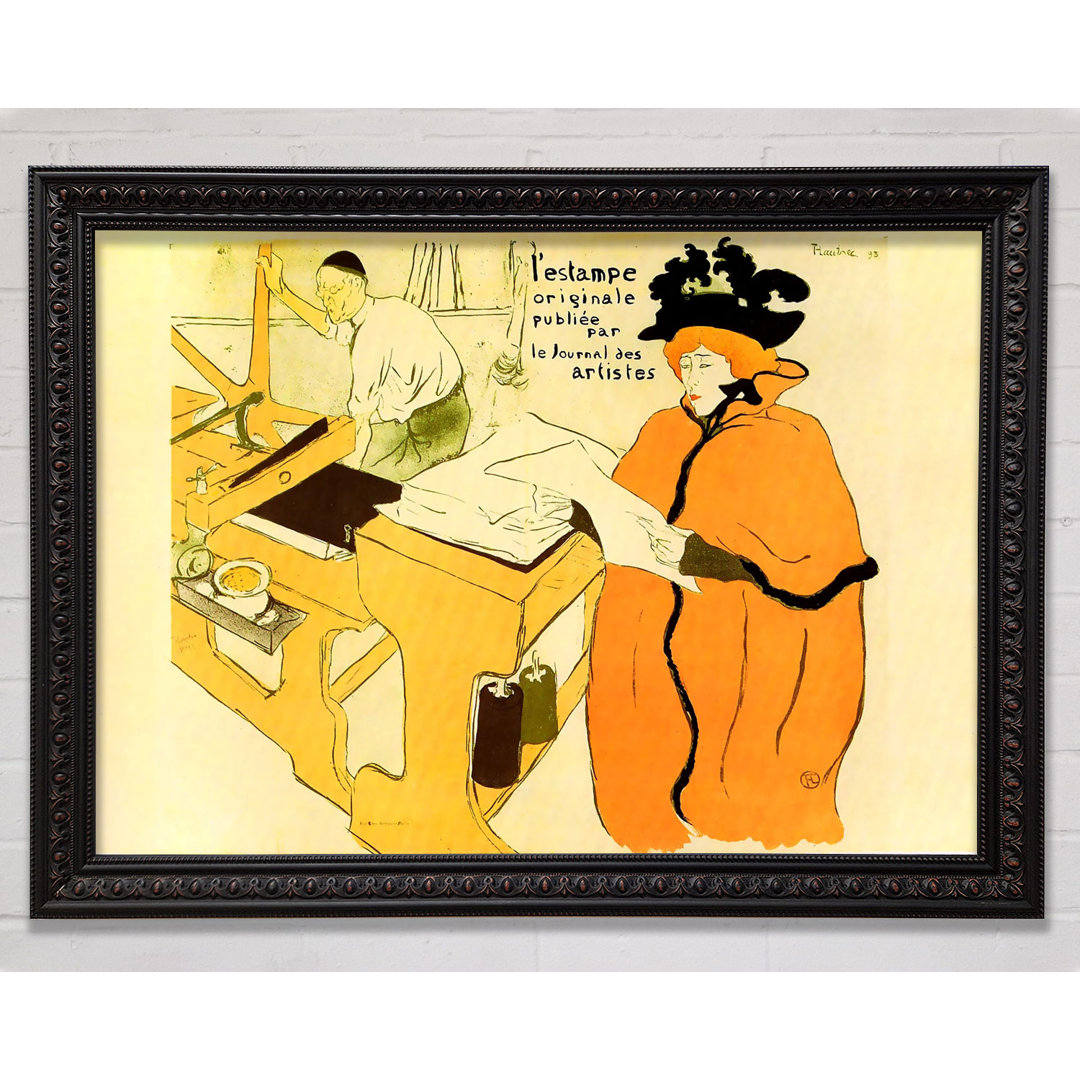 Gerahmtes Poster Toulouse Lautrec Jane Avril Checking A Print Pattern