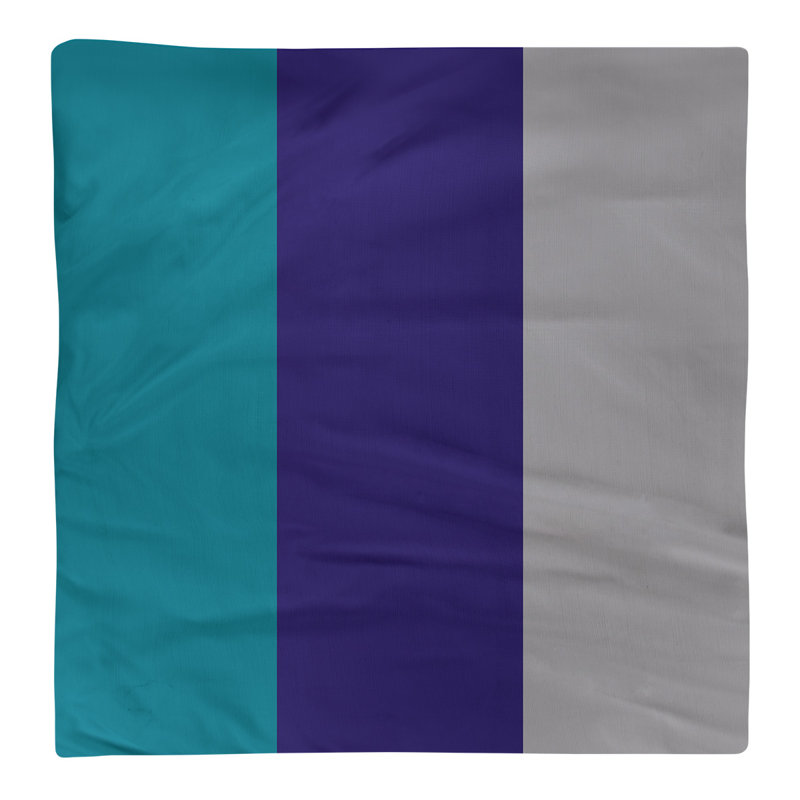 Charlotte Striped Square Napkin, 22" W x 22" L, Teal/Dark Purple/Gray, Polyester