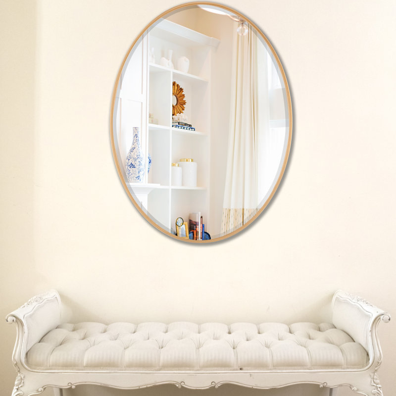 Bugarin Oval Mirror, 20.62" H x 30.62" W, Gold Paint