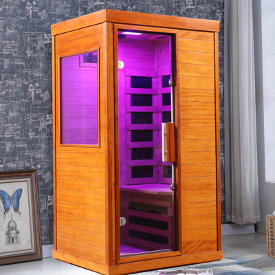 Mini maison avec technologie infrarouge lointaine, construction, taille 900 * 700 * 1600mm, musique et éclairage à 7 couleurs, 6 panneaux chauffants à faible teneur en carbone, prise de courant standard américain, câble de 3 m, puissance de 1120 W, 15 65 c