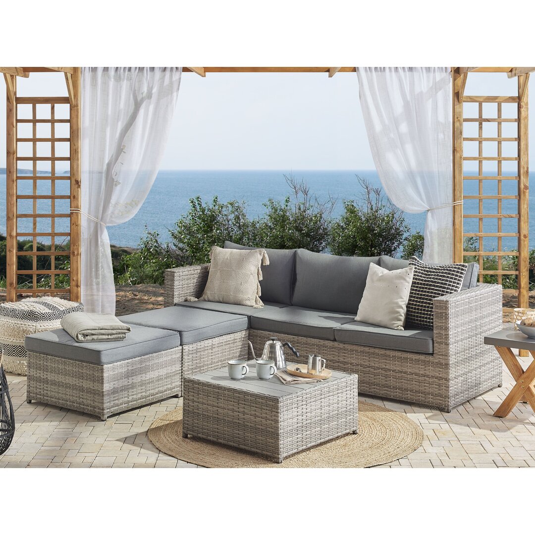 5-Sitzer Lounge-Set Grete aus Rattan