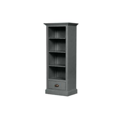 Coastal Solid Wood Bookcase with lower drawer