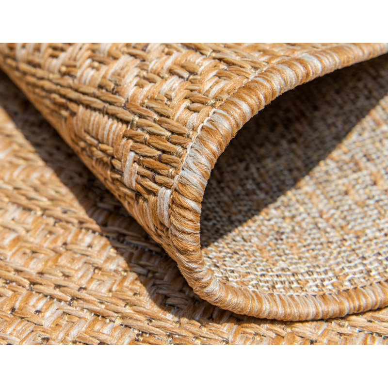 Tapis pour l'intérieur et l'extérieur à motif abstrait gris Snelling, Rectangle 3 pi 3 po x 5 pi 1 po, Light Brown