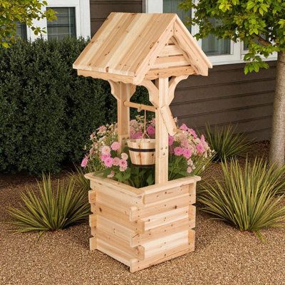 Ebersole Decorative Wood Plant And Flower Wishing Well