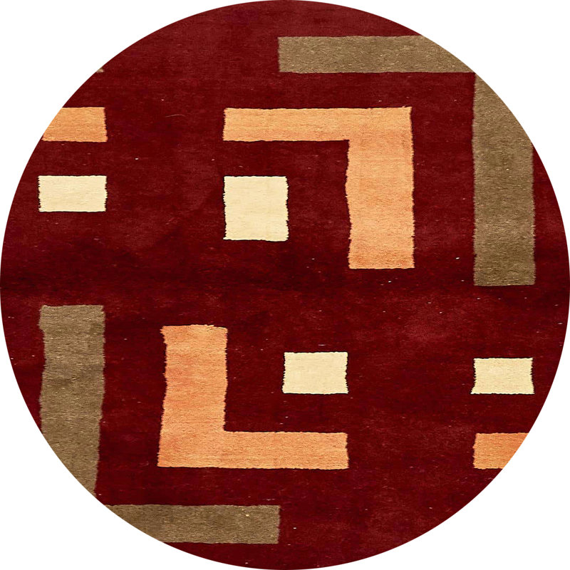 Tapis abstrait moderne 5599, Rond 7 pi