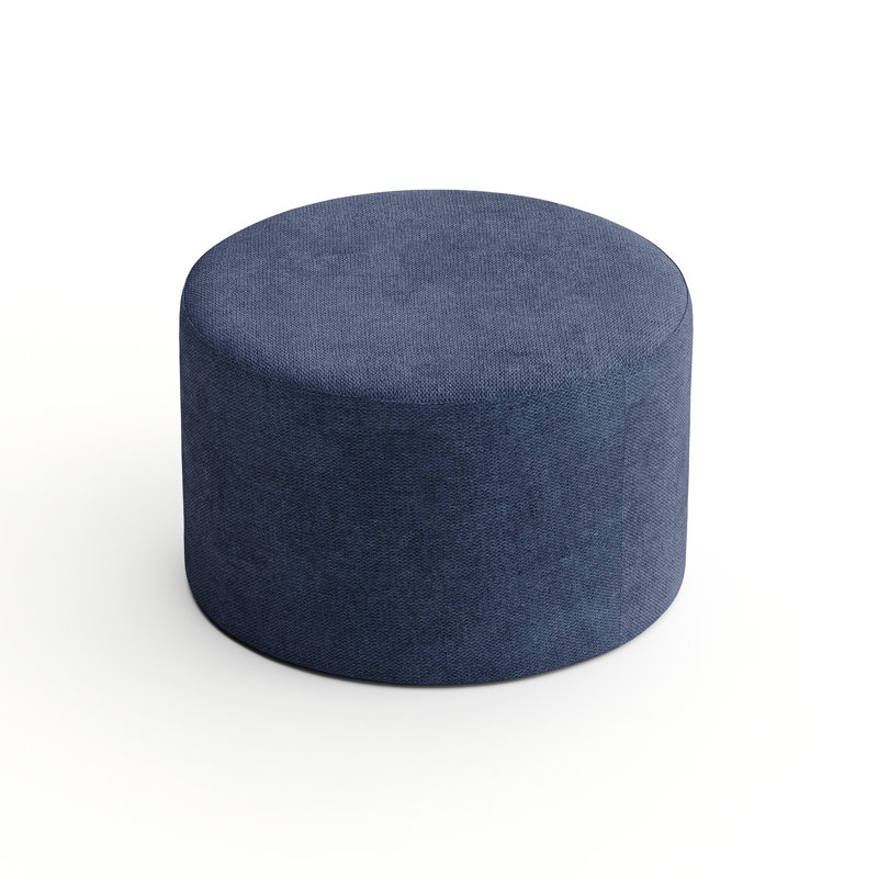 Repose-pieds rond 24 po Aylianna, 100 % polyester bleu