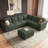 Abramson U-shaped Modular Corduroy Sectional Sofa With Storage Ottoman Green-1460438341-1460438336
