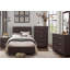Mobilier de chambre à coucher contemporain 1pc, deux tiroirs, table de chevet, poignées argentées, revêtement en similicuir, PVC brun foncé