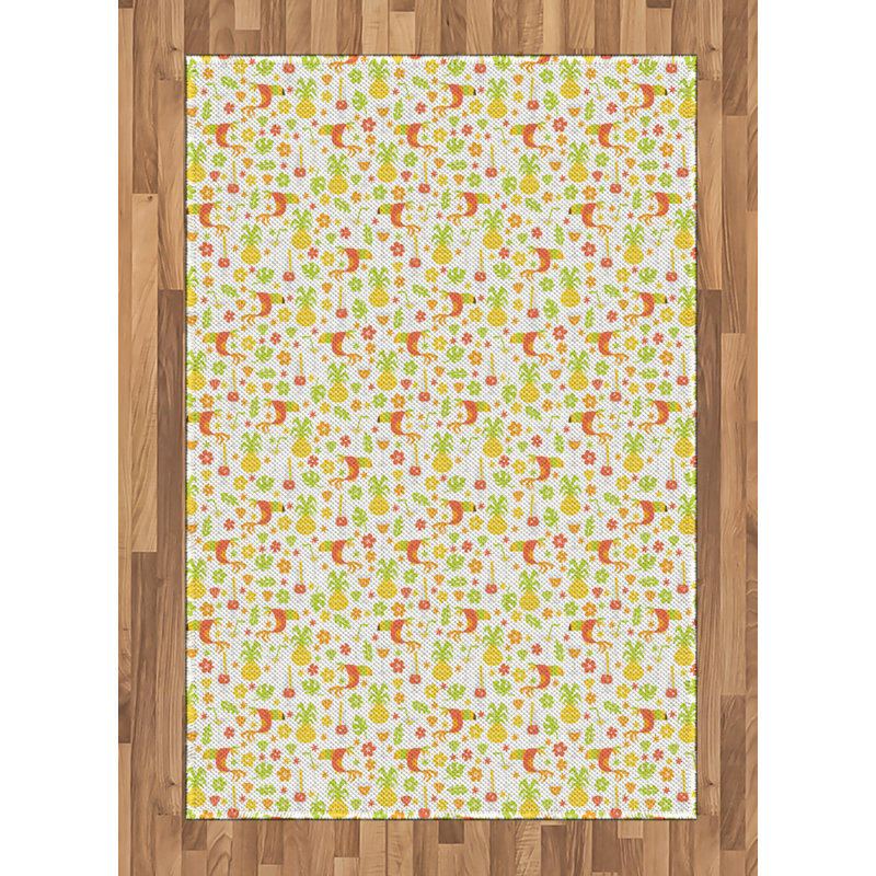 Luau High Density Long Fiber Poly Threads Decorative Area Rug Carpet, Rectangle 4' x 5'8"