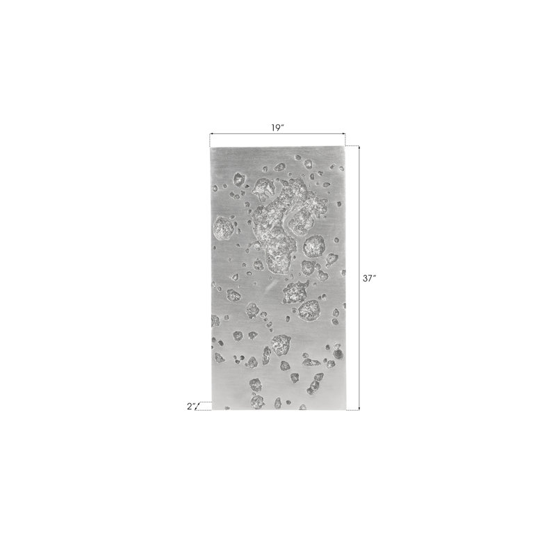Silver Leaf Contemporary Rectangular Wall Sculpture
