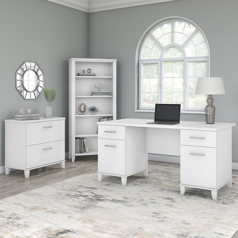 Magomed 3 Piece Computer Desk Office Set, White