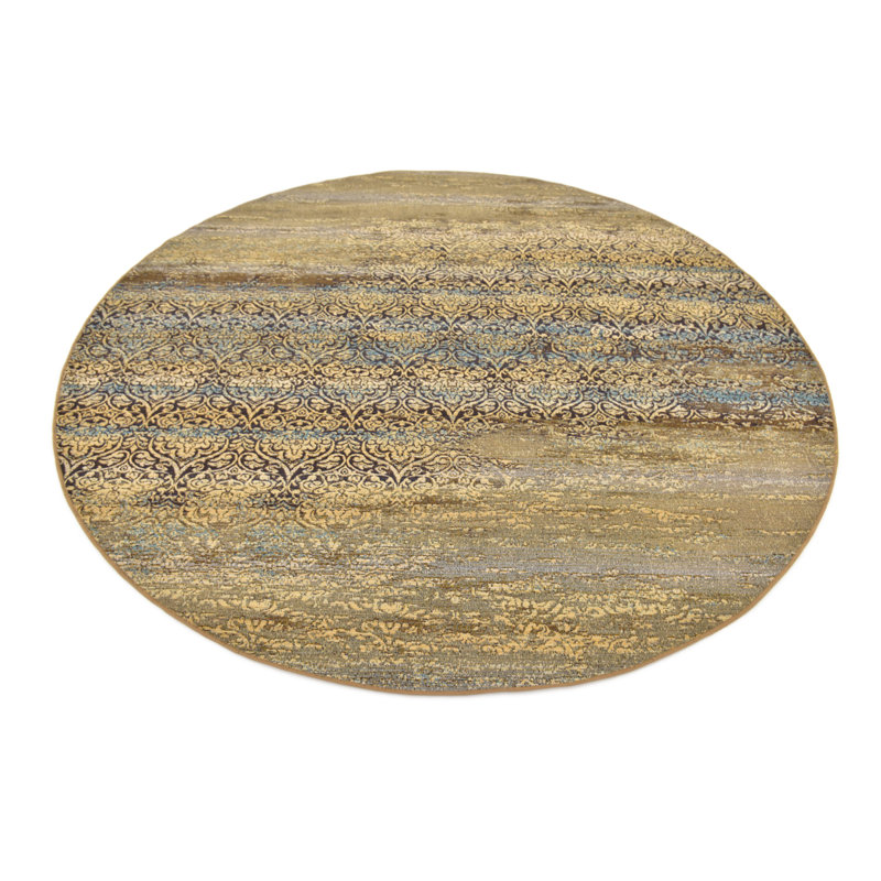Tapis intérieur / extérieur beige Newt, Rond 8 pi