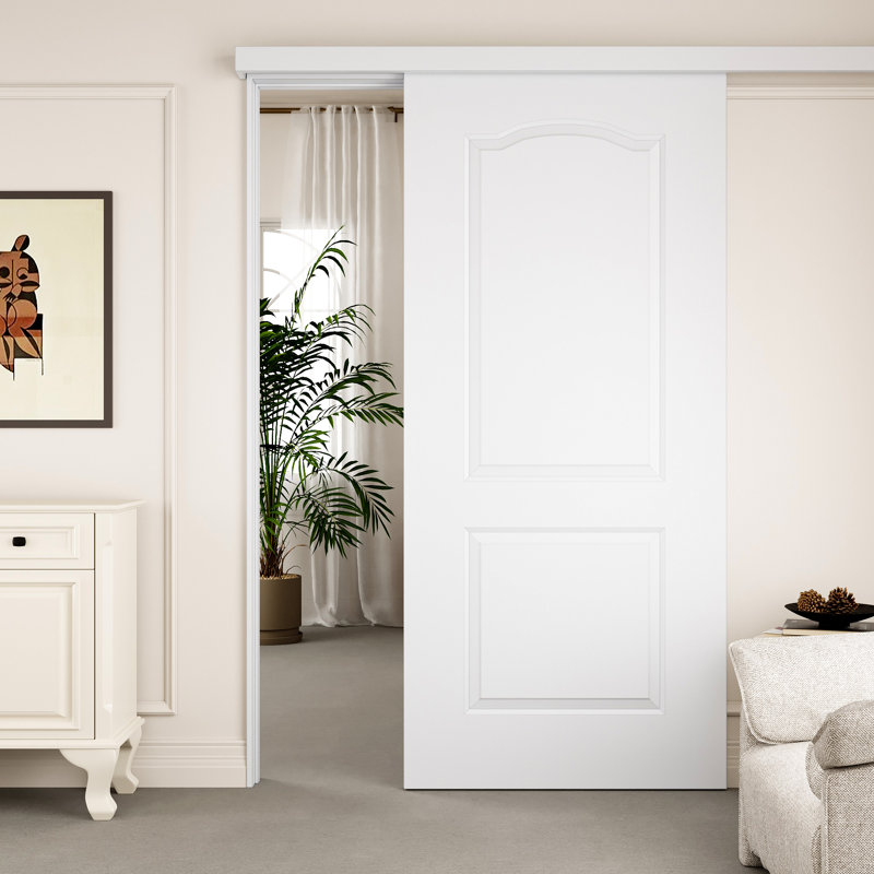 Porte de grange coulissante en bois 80 po H 2Lite, 36 po x 80 po