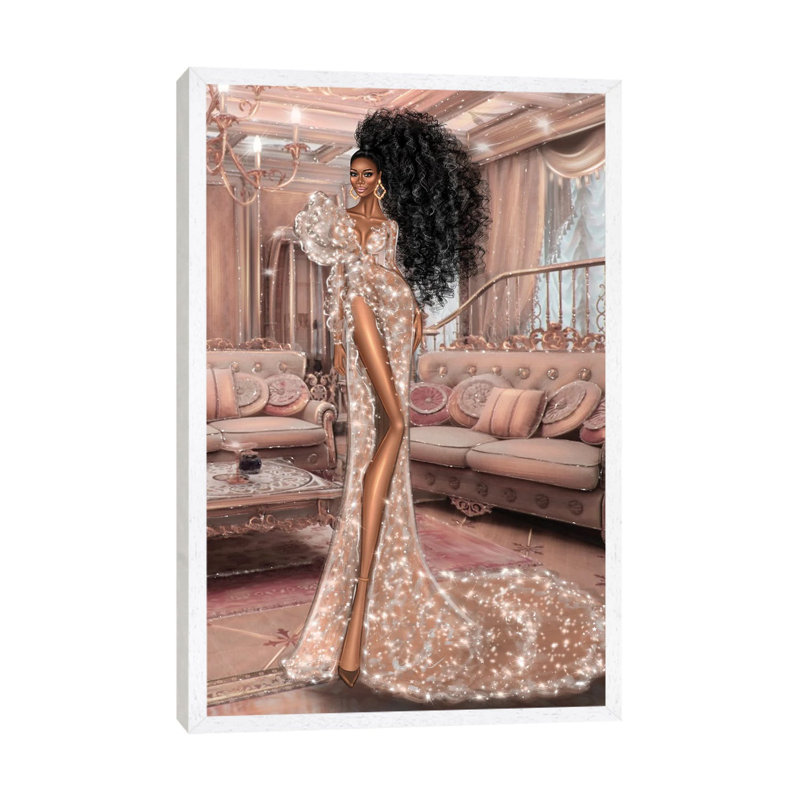 Sparkle Dress by Erin Felis - Painting on Canvas, White Framed, 101.6cm H x 66.04cm W x 3.81cm D