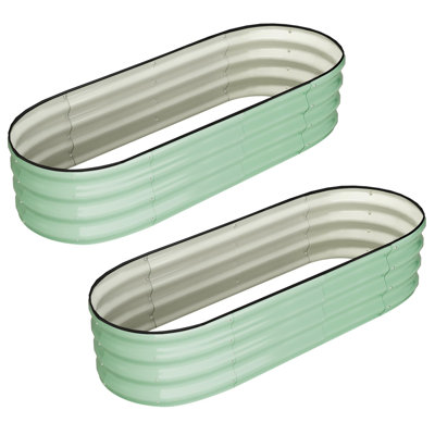 2 pots de jardin surélevés galvanisés pour plantes d'extérieur 4,5x2x1pi