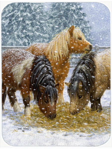 Planche à découper en verre trésors caroline Shetland Ponies