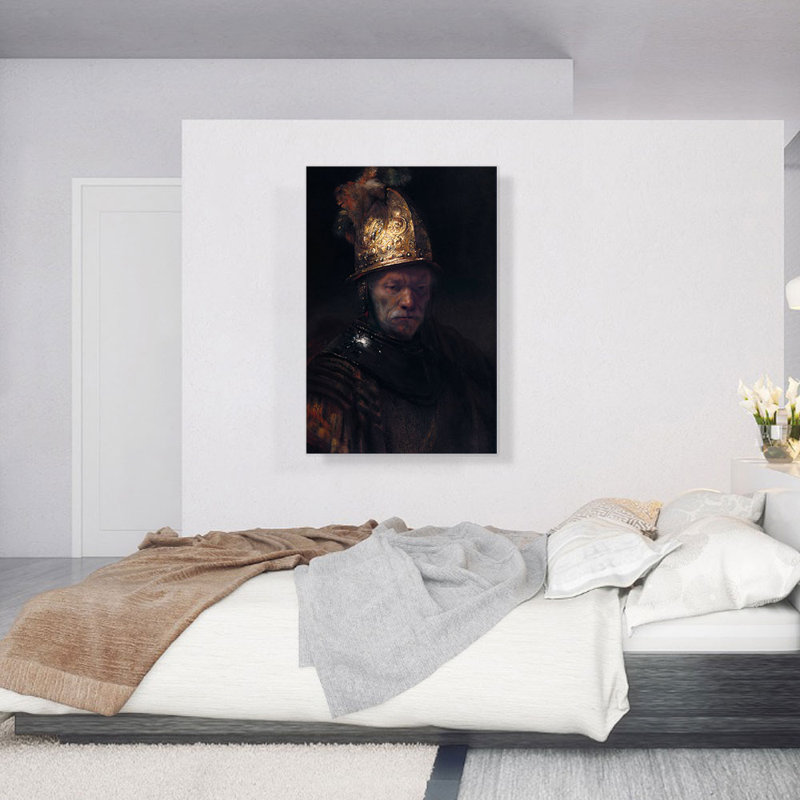 «The Man with the Golden Helmet 1650» par Rembrandt van Rijn - reproduction d'art sur toile tendue