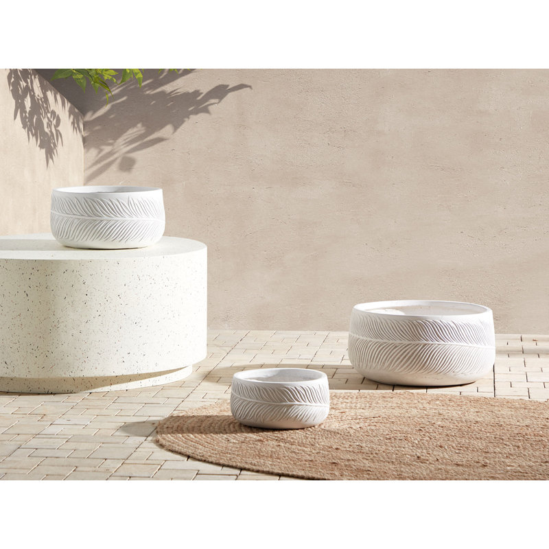 Aneyah Pot Planter, 14cm H x 25cm W x 25cm D, White