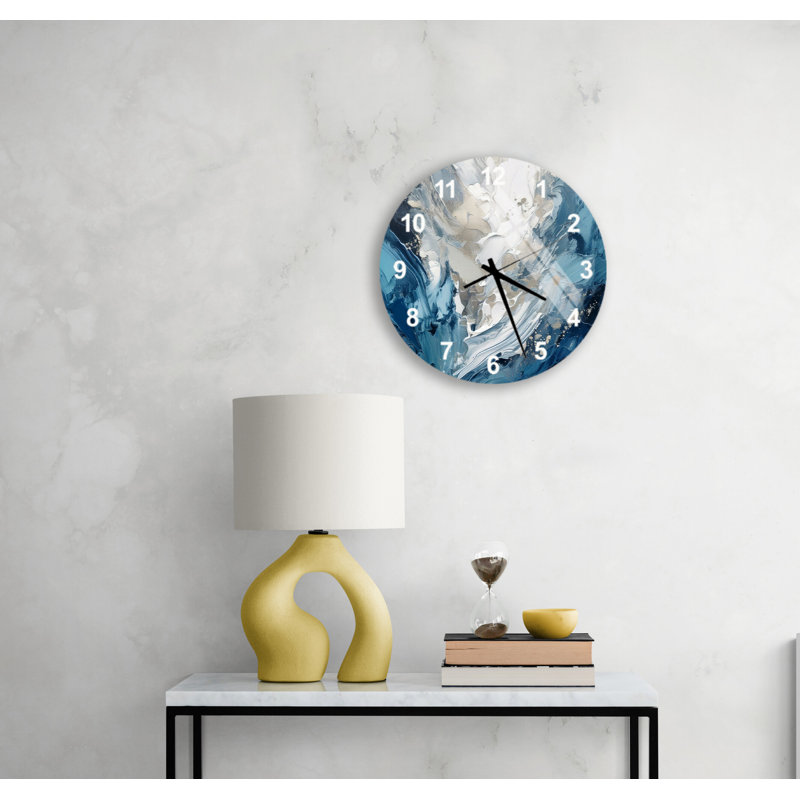 Horloge murale en verre trempé, Blanc