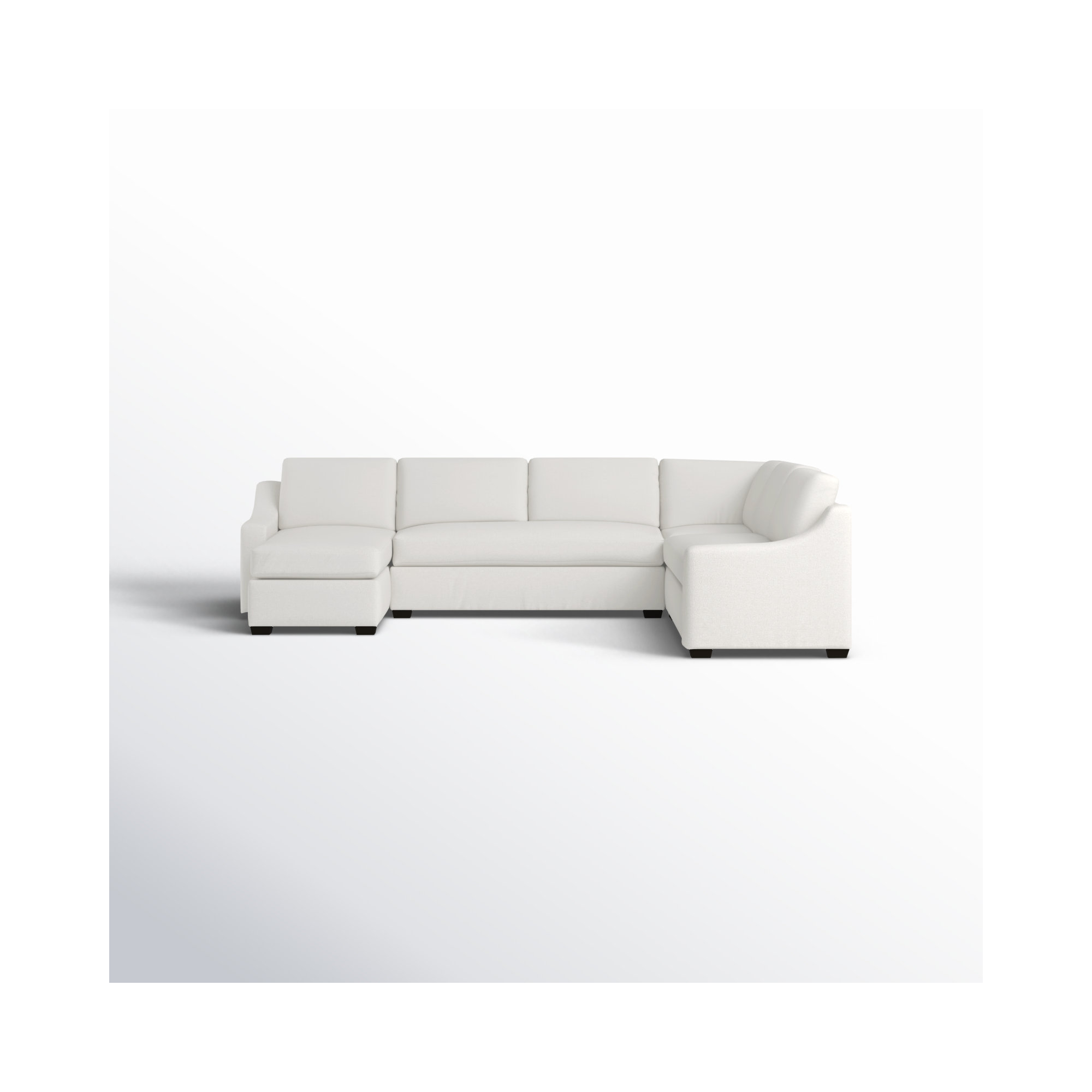 Cranbrook Upholstered U-Sectional, Nomad Snow Crypton® Chenille, Right Hand Facing