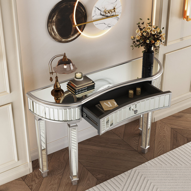 Console à miroir 47 po Voss, Gris