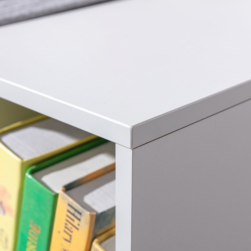 6-Cubby Bookcase with Cushion, Grey