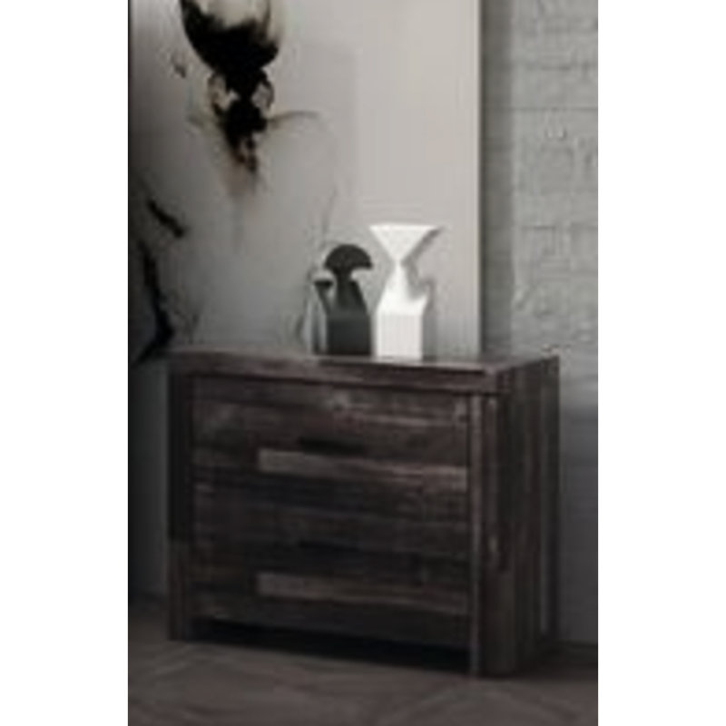 Table de chevet Juniper - placage de cerisier foncé, fabrication en pin massif, design épuré, mobilier de chambre à coucher, 16 po x 25 po 24 po, motif de planche rustique, cadre en bois spacieux, aspect naturel chaleureux, fonctionnel