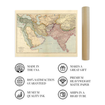 " 1912 Middle East Map " Print