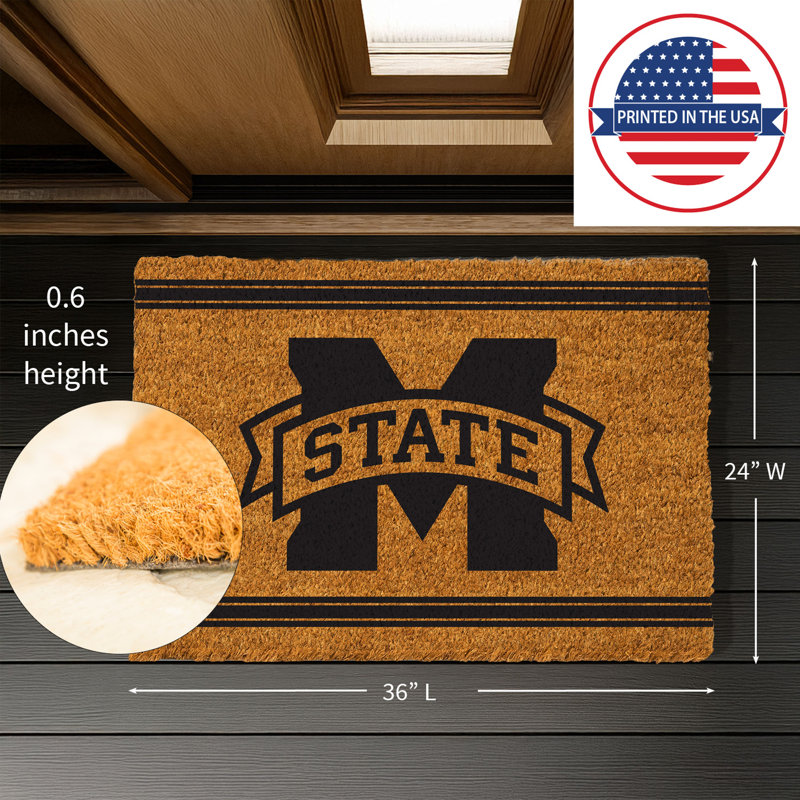 Grand tapis couleur coco de 36 po x 24 po Mississippi State University
