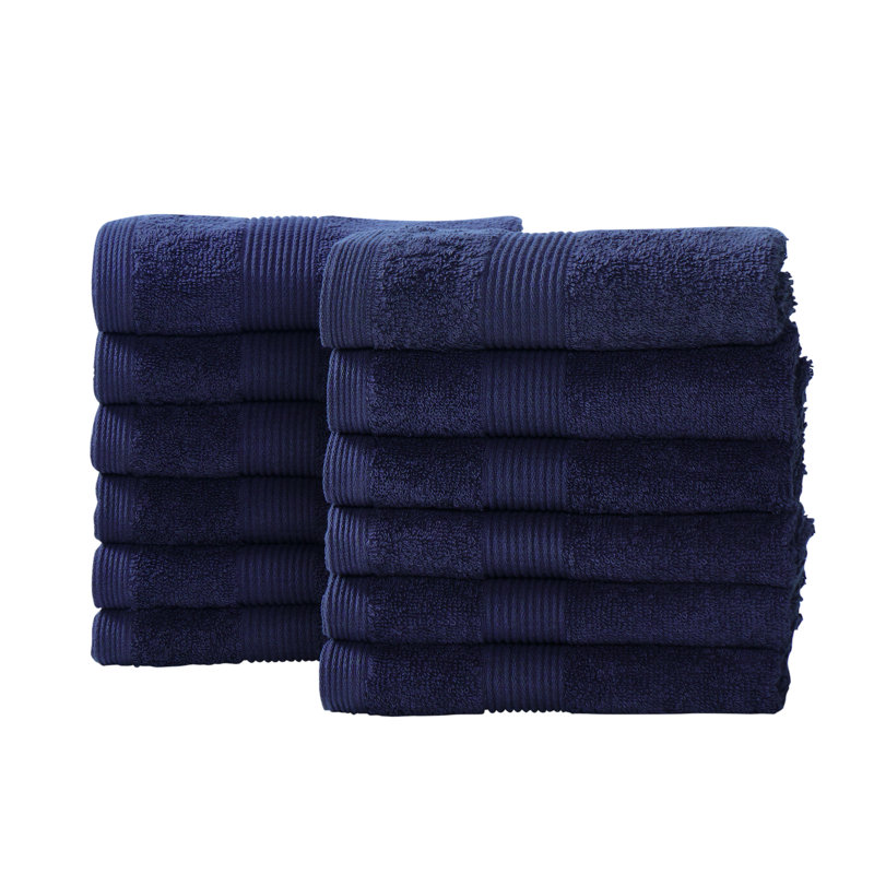 Ensemble de serviettes 12 pièces Kutztown, Bleu foncé