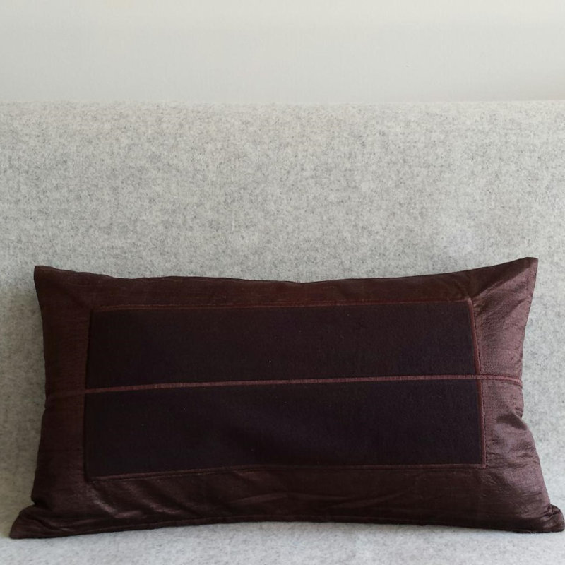 Domenick Rectangular Throw Cushion, Chocolate
