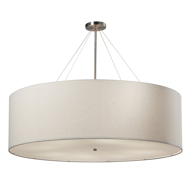 Lustre cylindrique Aoko, Blanc, Nickel, H 12 po x l 36 po x P 36 po