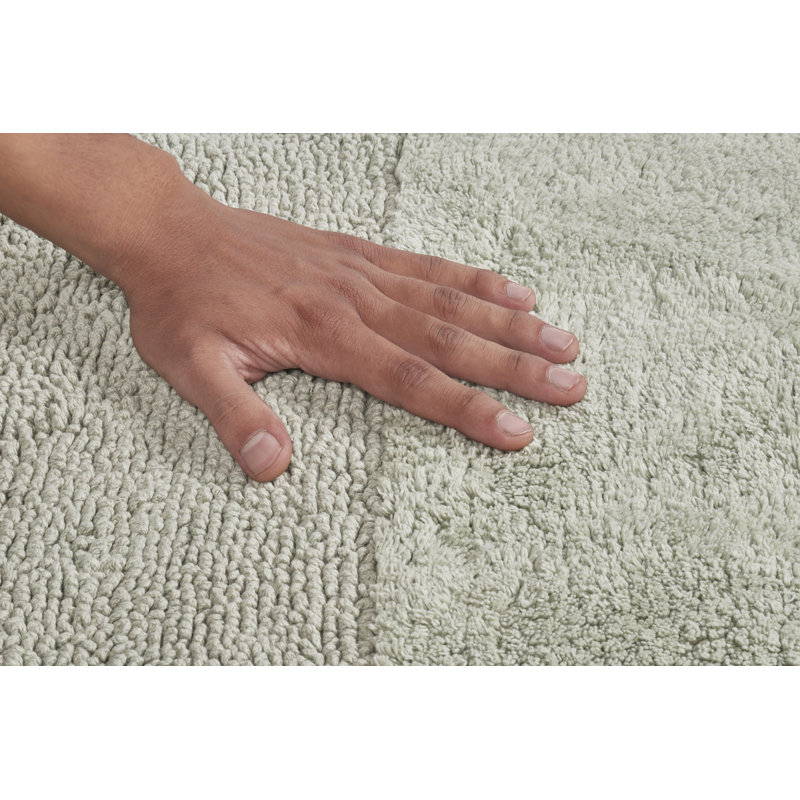 Makaylynn Premium 100% Cotton 2 Piece Bath Rug Sets with Non-Slip Backing, Machine Washable, Luxurious Solid Pattern Super Absorbent & Tufted Weave Bath Mat for Bathroom, Shower, and Tub