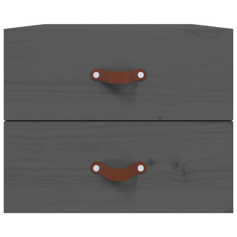 Kareema 50cm W Solid Wood Bedside Table, Grey
