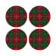 Sous-verres ronds en cuir tartan-120231758