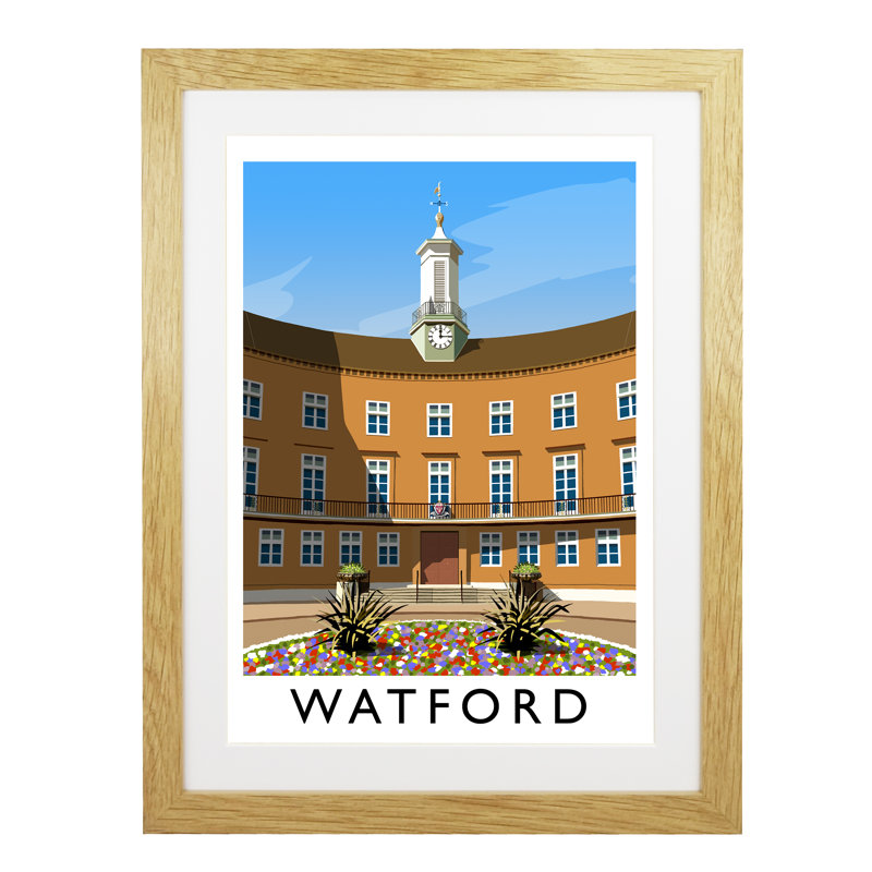 Watford Portrait - Print, 50cm H x 40cm W x 3cm D, Oak Framed