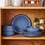 Ensemble de 4 assiettes à dîner en céramique bleue vancasso, assiettes cuites au four-129023651