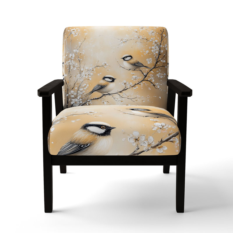 Chaise d'appoint Bird, Accoudoirs carrés noirs
