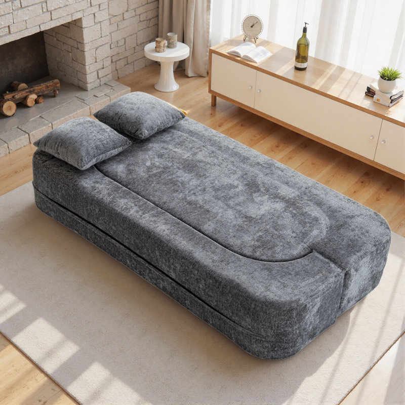 Canapé-lit pliant convertible 79 po Boneless, Gris