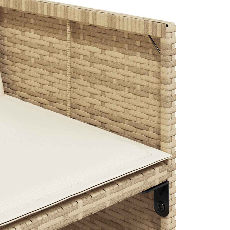 Patio Dining Set with, Cream White, 73cm H x 110cm W x 106cm D, Beige