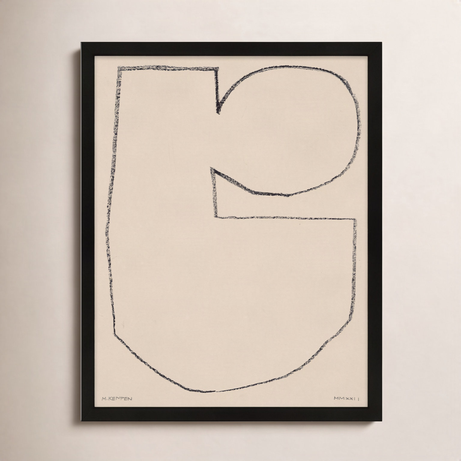 Freya "Outlines 5" Print, Black Framed, 16" W x 20" H