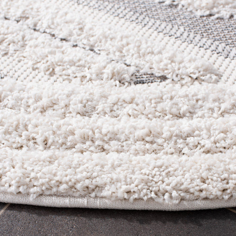 Tapis Dimonda ivoire / gris, Rond 6 pi 7 po
