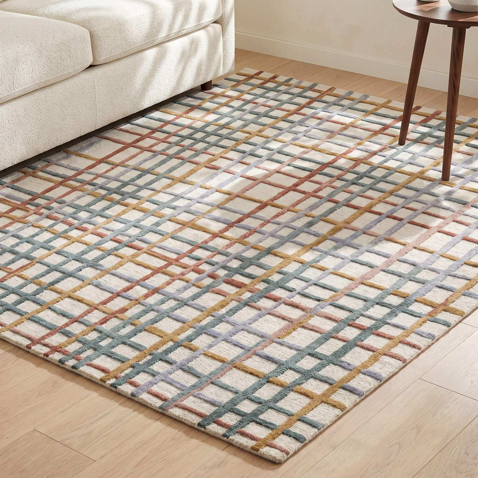 Multi Hand-Tufted Geometric Rug, Rectange 7'6" x 9'6"