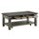 2 tables de cocktail gris foncé antique avec glissières à roulement pour espace de vie, 2 tiroirs, tablette inférieure et mobilité